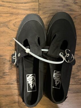 Vans Black Mary Jane Slip-On with Buckle